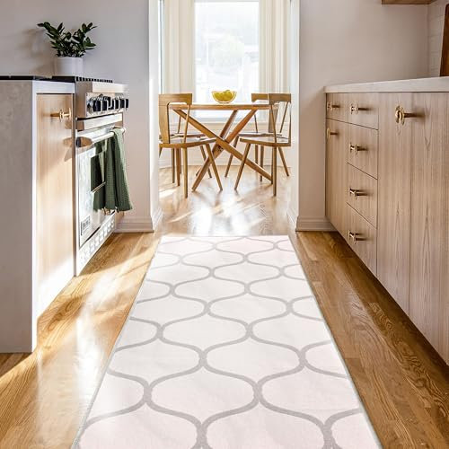 Björn&Schiller Teppichläufer 60x180 cm, Rutschfester Teppich für Diele, Küche, Schlafzimmer und Wohnzimmer, moderner Flurteppich lang, hochwertiger Küchenteppich beige