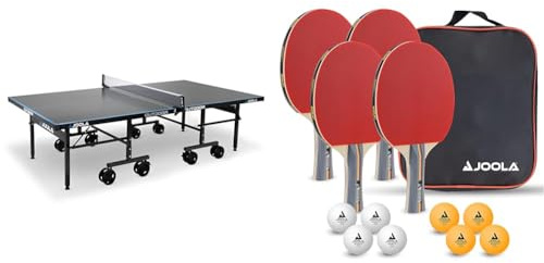 JOOLA Tischtennisplatte Outdoor - Profi Tischtennistisch 6MM Aluminium-Verbundoberfläche - wetterfest klappbar - inklusive Netz