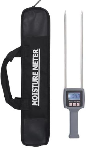 Masyrt Misuratore portatile di umidità del fieno di alta precisione con l'esposizione retroilluminata per testare l'umidità in paglia di cereali, foraggera e crusca