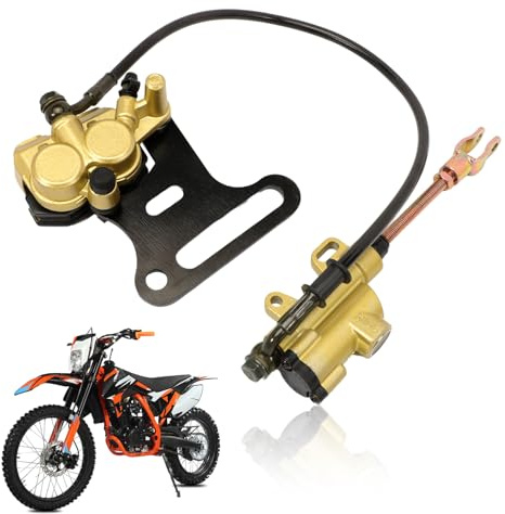 Anlseiod Étrier de frein Plaquettes de frein Kit de frein hydraulique Système arrière avec plaquettes Compatible avec 50cc 70cc 90cc 110cc 125cc 140cc 150cc Pit Dirt Bike 50 cc 12 mm