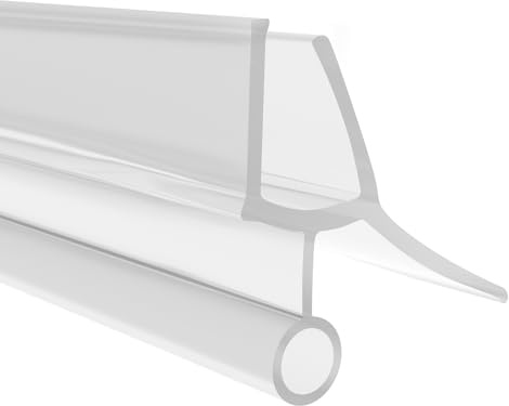 jackfru Duschdichtung 200cm, Dichtung für 8-10mm Glastür Duschwand, PVC Ersatzdichtung für Dusche, Wasserabweisende Duschdichtung oder Duschkabinen-Dichtung (2 M für 8-10mm)