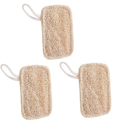 minkissy 3 Stück Geschirrreinigung Mehrzweck-luffa für Zuhause Beige Natürlicher Luffa-Schwamm Geschirrspülschwämme Reinigung Luffa-bürste Küchenutensilien Scheuerschwämme