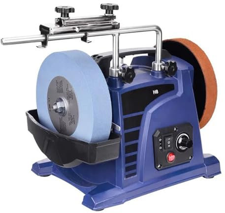 High Precision 200W H8 Electric Knife Grinder Household Desktop 8 Inch Sharpener Woodworking Tools Low-Speed Water-Cooled Sharpener Machine Widely Applicable