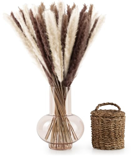 Blumtal Pampasgras XXL, 30 Stück, 58–60 cm, Natur-Weiß-Mix | Echtes, extra fluffiges Pampasgras für langlebige Boho-Deko, Wohndeko und dekorative Trockenblumensträuße