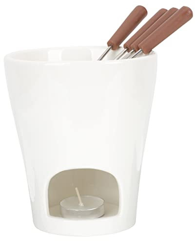 MAGICLULU Ceramic Chocolate Melting Furnace Fondue Pot for Chocolate Fondue Cheese Warmer Pot Lovely Dessert Bowl Household Butter