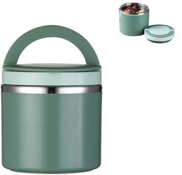 Lusacy Food Flasks, 1L Portable Stainless Steel Vacuum Thermo Food Jar, Hot Food Containers, Food Flask with Handles, Reusable Insulated Food Container Soup Flask