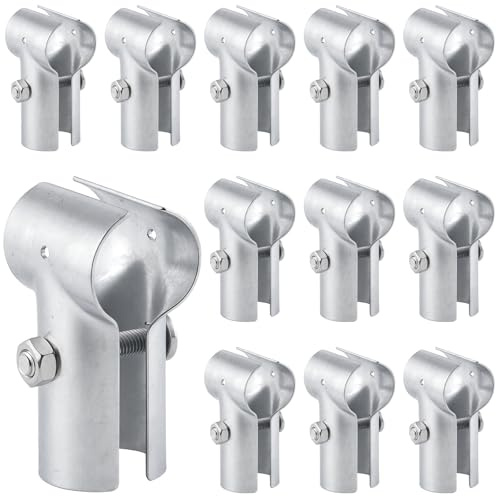 Rail Clamps 1-3/8 x 1-3/8, End Rail T Clamps Chain Link Fence Fittings, Panel T for OD Pipe, Galvanized Fence Pipe T, Chain Link Parts, 12 PCS