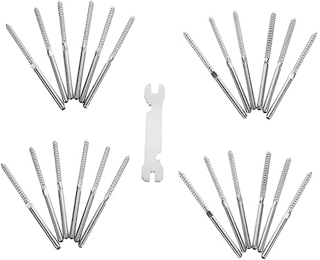 DIYEAH Tornillos Rectos Para Madera De Acero Inoxidable Kit De Barandilla De Cable Sistema De Barandilla De Terraza Fijación Tirafondos y Tornillos Prensados