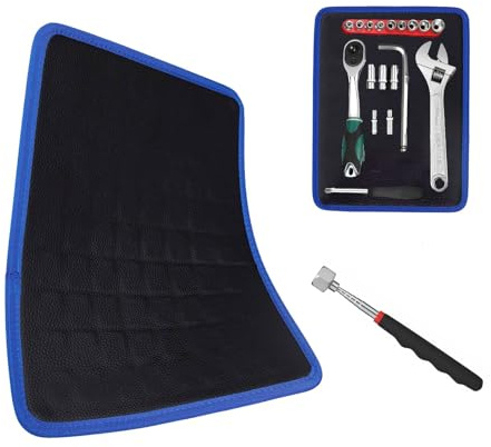Tapis Magnétique pour Outils - Set 2-en-1 avec Récupérateur Télescopique, 18KG de Puissance Magnétique, Organisation d'Atelier pour Garage et Réparation Auto