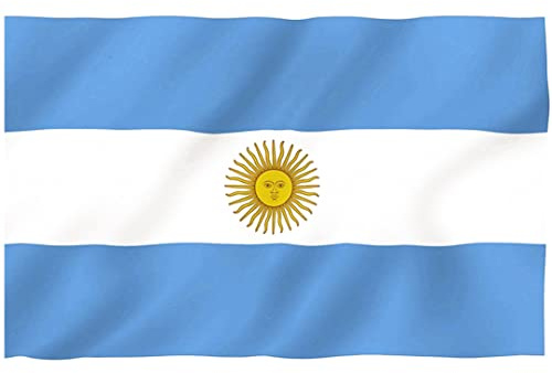 Veesper Bandiera Argentina 90x150 cm Bandiera Nazionale Argentina con Occhielli Espositore per Interni ed Esterni per Eventi Festival Sfilate Partite Sportive Decorazione per la Scuola e la Casa