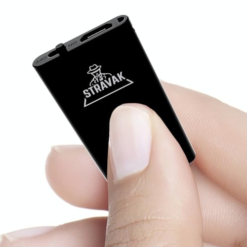 STRAVAK : Micro Espion 8 Go – Mini Enregistreur Vocal Ultra-Discret (43 x 23 x 5 mm) Haute Sensibilité, Longue Autonomie, Idéal Surveillance, Réunions, Voiture