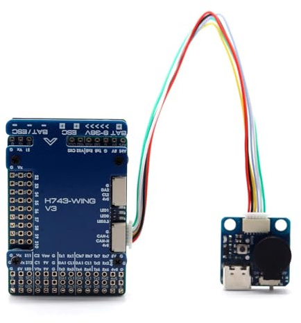 TEHAOUU Flight Controller Kompatibel mit Matek H743-WING V3 - Dual Gyro, 2-8S Unterstützung, Dual Kamera Ready, USB Extender für Fixed-Wing RC Flugzeuge