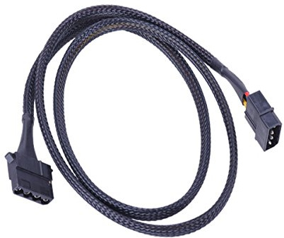 Phobya 4Pin Molex Stromverlängerung 90cm - Schwarz Kabel Lüfterkabel und Adapter