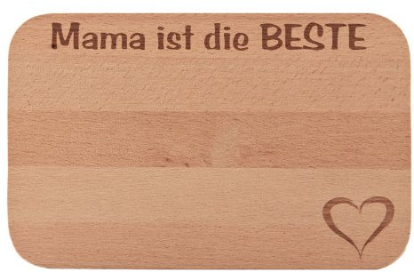 Frühstücksbrettchen/Frühstücksbrett mit Gravur MAMA ist die BESTE als Geschenk - aus Holz - Geschenkidee ideal zum Geburtstag oder zu Weihnachten