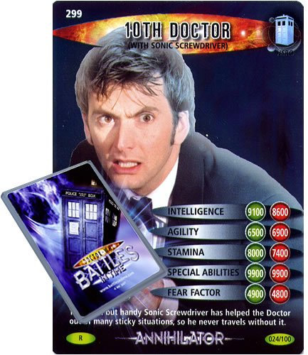 Doctor Who - Single Card : Annihilator 024 10th Doctor (With Sonic Screwdriver) Dr Who Battles in Time Rare Card