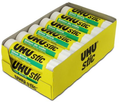 Saunders UHU Klebestift 40 g 12er-Pack weiß