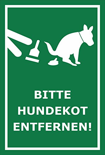 Melis-Folienwerkstatt Schild - Bitte Hundekot entfernen - 30x20cm - Bohrlöcher - 3mm Aluverbund – 20 VAR S00187-029-G