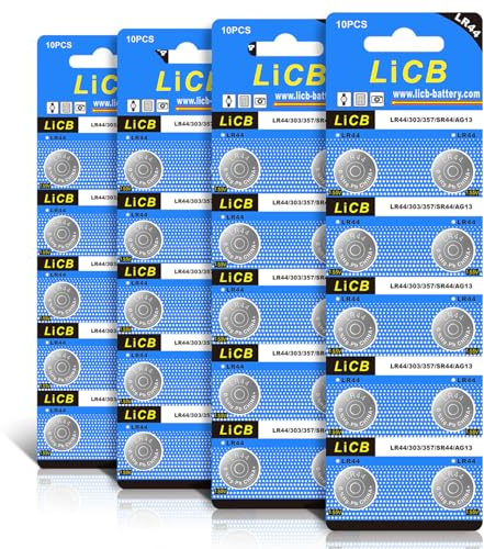 LiCB 40 Pack LR44 AG13 357 303 SR44 Batteries 1.5V Button Coin Cell Battery