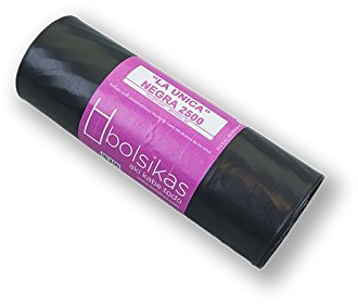 Bolsa de basura industrial 120 litros, negra 90 X 110, galga 250, BOLSIKAS; 20 rollos de 5 unidades.