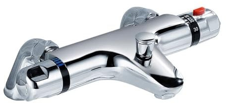 VeeBath DCP650 Perth Deck-Miscelatore termostatico per Vasca da Bagno e Doccia, Finitura cromata