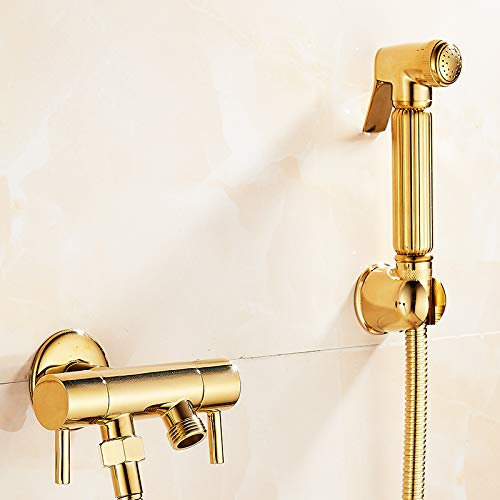 FZHLR Aerosol De Latón Dorado Bidé Ducha Set Asiento De Inodoro Bidé Conjunto Rociador Pistola De Lavado De Automóviles Jardín/Baño Aseo Bidé Seleccionado Un Estilo Retro, Una De Oro
