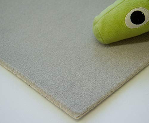Steffensmeier Velours Teppichboden Palena Meterware | Auslegware für Kinderzimmer Wohnzimmer Schlafzimmer | Silber, Größe: 200x800 cm