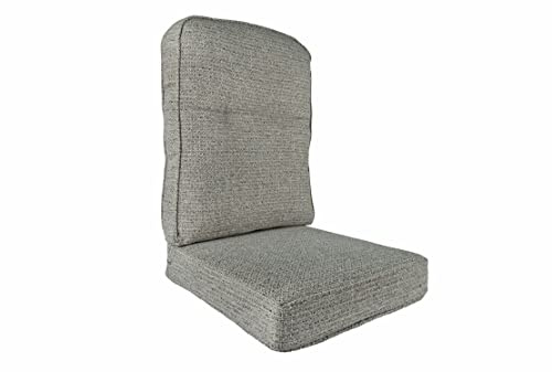 Desser Replacement Conservatory Cane Chair Cushion – Split Back Seat & Back Cushion for Chairs & Sofas – Pink and Grey Cushion in Blush Tweed with Dacron Wrap