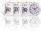 HERCHR Beside Clock With Calendar Display,Perpetual Desk Calendar with Clock,Manual Flip Alarm Digital Alarm Manual Score Board Battery Operated for Living Room