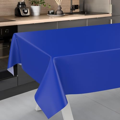 ANRO Wachstuch-Tischdecke Tischdecke abwaschbar Wachstuch Garten-Tischdecke Outdoor Indoor 160x120cm Schnittkante Blau Wachstuchtischdecke Wachstischdecke wasserabweisend Gartentischdecke