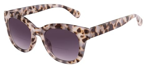OKH Bifokale Sonnenbrille für Damen Lesesonnenbrille UV400-Schutz Outdoor Sonnenbrille Lesebrille mit Federscharnier (Grau Schildkröte 2,0)