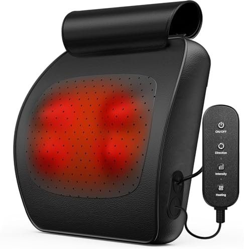 Back Massager, WERTYI Neck and Back Massager with Heat, Deep Tissue 3D Kneading Shiatsu Massage Pillow for Body, Shoulder, Foot and Leg, Gift for Women and Men - Remote Control