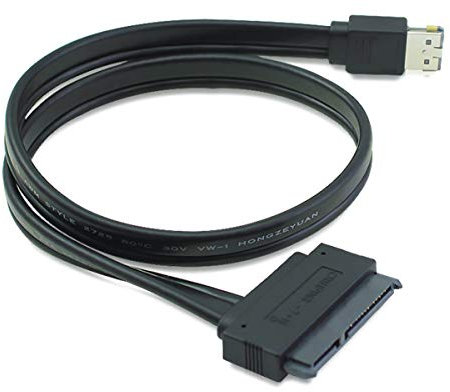 cablecc Cavo USB 2.0 Combo Dual Power 12V e 5V eSATAp Power ESATA a 22Pin SATA per hard disk da 2,5 3,5 50 cm