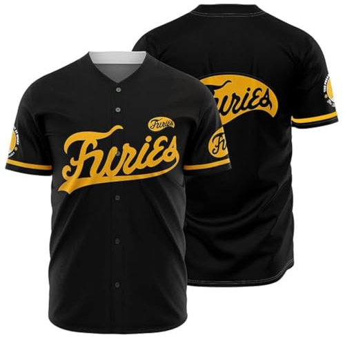 KUYBOBCEL Herren The Furies Baseball Movie Jersey Shirts Kostüm genäht, Schwarz, Mittel