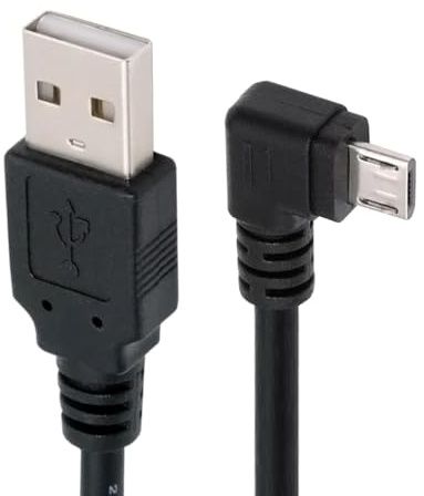 CY Câble d'extension de charge Câble coudé à 90 degrés Micro USB 5 broches vers USB 2.0 Type-A Câble de charge de données pour téléphone tablette appareil photo (10 cm)