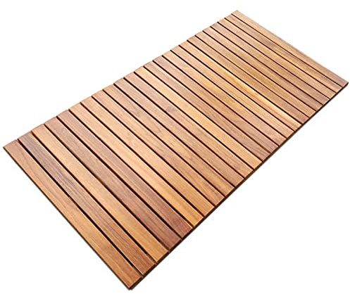 Caillebotis de bagnoire Bambou, Tapis de douche intérieur antidérapant, tapis de bain en bois/tapis de sol à lattes pour cabine de douche de camping-car, grande planche de séchage des pieds surélevée