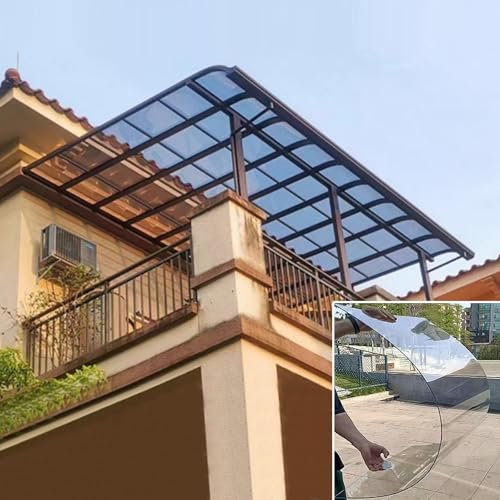 Paneles de policarbonato para techos, paneles de tragaluz de techo de 2 mm de grosor, paneles de iluminación diurna con aislamiento transparente, protección UV, paneles de techo para pérgola de