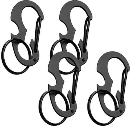 Schraubkarabiner - Clip Schlüsselring | Karabiner Schlüsselanhänger 4er Set | Vielseitiger -Schlüsselring Mit Flaschenöffner Für Outdoor Klettern Wandern Camping