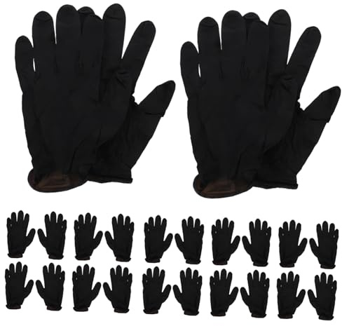 MAGICLULU 100 Pièces Jetables Butyronitrile Noirs Résistants Aux Produits Chimiques pour Cuisine et Nettoyage Ménager Lot