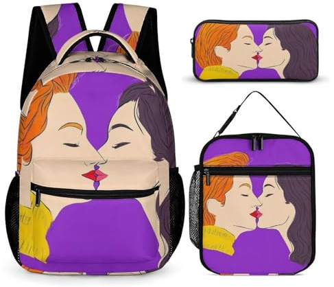 peiyeety Mochila de viaje con lonchera y neceser. Mochila con lonchera y bolsa de almacenamiento.
