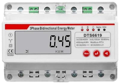 FACAIIO Compteur électrique numérique multifonction avec mesure de précision, écran LCD, indicateurs LED, pour la maison, le bureau, l'usine, la surveillance de l'énergie, blanc