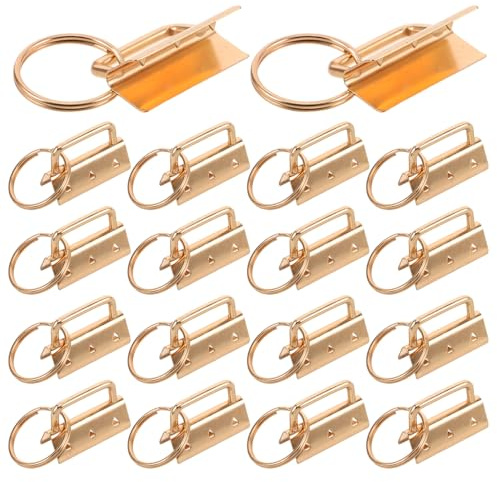 DECORNIJIA Herrajes Metálicos Cierres Dorados para Llaveros 30 Piezas de 32mm para Organización de Llaves y Proyectos de Manualidades