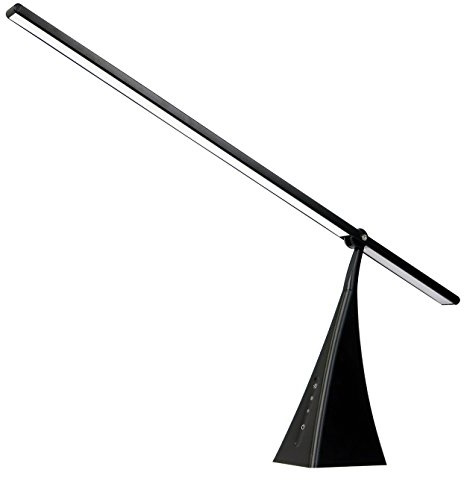Trango LD395 Design LED Tischleuchte - 3 Stufen dimmbar mit USB Port, Schreibtischlampe *STRAIGHT* inkl. 13 Watt LED Modul - 4000K neutral weiß, Schreibtisch Lichtleiste geraden Form, Lampe in Schwarz