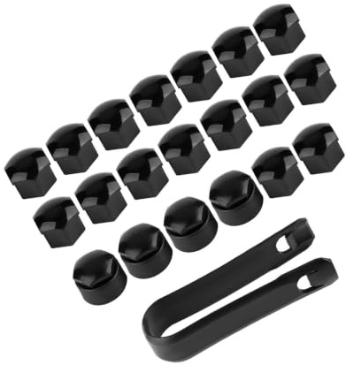 KIMISS 20pcs 17mm Mutter Auto Rad Auto Hub Schraube Schutz Anti Diebstahl Abdeckkappe (Schwarz)