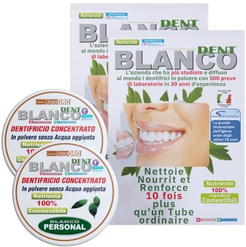 Blancodent Dentifrice sans fluor en poudre et rince-bouche dentifrice blanchissant naturel et alcalinisation professionnelle pour des dents et des gencives blanches saines (2)