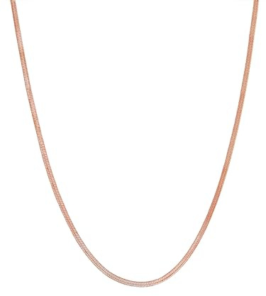 GLANZSTÜCKE MÜNCHEN Damen Kette 925/- Sterling Silber rosévergoldet 14 Karat Silberhalskette Schlangenkette