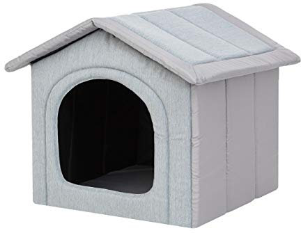Hundehütte Hundehöhle Hundebett Hundehaus Katzenhöhle mittle M - 44x38 cm hellgrau