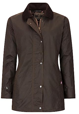 Walker & Hawkes - Victoria - Veste cirée Antique - pour Femme - Chasse/Campagne - Marron - EU 46 (UK 18)