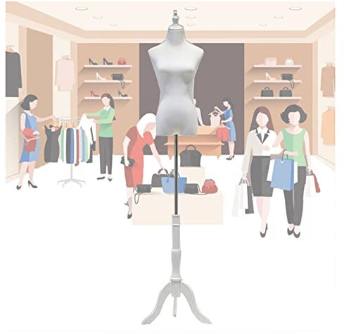 LXLIGHTS Schneiderpuppen Damen Torso, Verstellbare Höhe Büste Anzeigen Schnuller Schaufensterpuppen Körper Kleiderordnung Mit Hölzern Stativ Base für Näh-Schaufenstertheke, 2 Farben