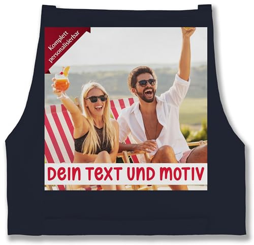 Geschenk mit Namen personalisiert by Shirtracer - Schürze - Bild Text Erwachsene - Eigenes Foto Geschenk I