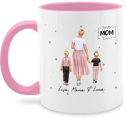 Tasse Tassen 325ml - Mama Geschenkidee von Kindern I Geschenke Mutti - 325 ml - Rosa - für persönlich muttertagstasse mom name teetasse kaffeetasse kindernamen mutter-tasse muttertag best
